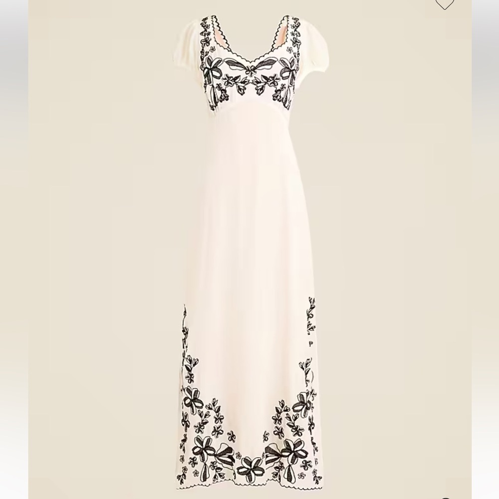 J. Crew Embroidered Empire Waist Slip Dress SZ 10